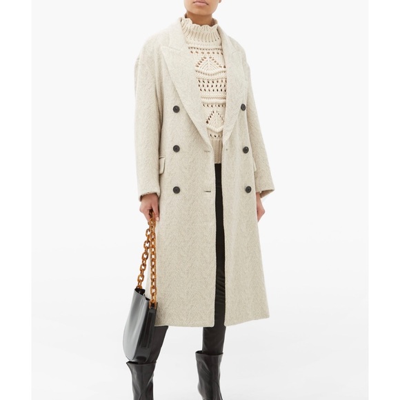 Isabel Marant Jackets & Blazers - Isabel Marant Etoile Ojima Herringbone Tweed Double Breasted Coat